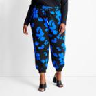 Women's Plus Size Floral Print Mid-rise Jogger Pants - Future Collective With Kahlana Barfield Brown Black/blue