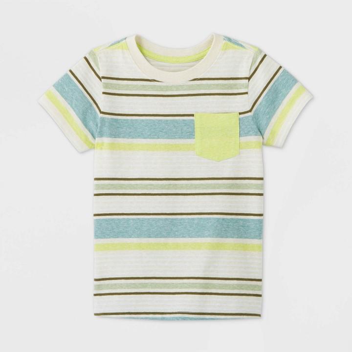 Toddler Boys' Slub Striped T-shirt - Cat & Jack Yellow