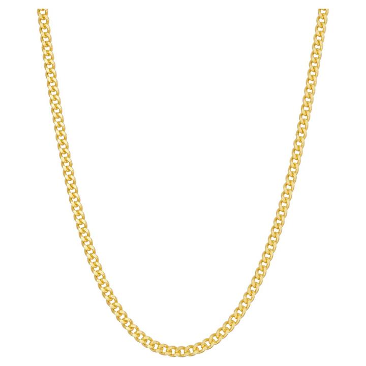 Tiara Gold Over Silver 16 Curb Chain Necklace, Size: 16 Inch, Yellow