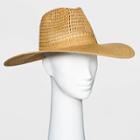 Women's Wide Brim Open Weave Straw Panama Hat - Universal Thread Natural