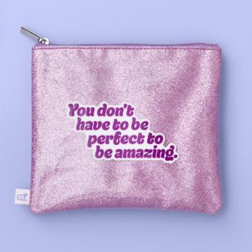 Glitter Makeup Bag - More Than Magic Pink, Pink Glitter