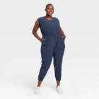Women's Plus Size Short Sleeve Jumpsuit - All In Motion Navy