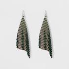 Peacock Anodized Triangle Chain Mail Drop Earrings - Wild Fable