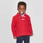 Toddler Boys' Shawl Collar Pullover Sweater - Cat & Jack Red