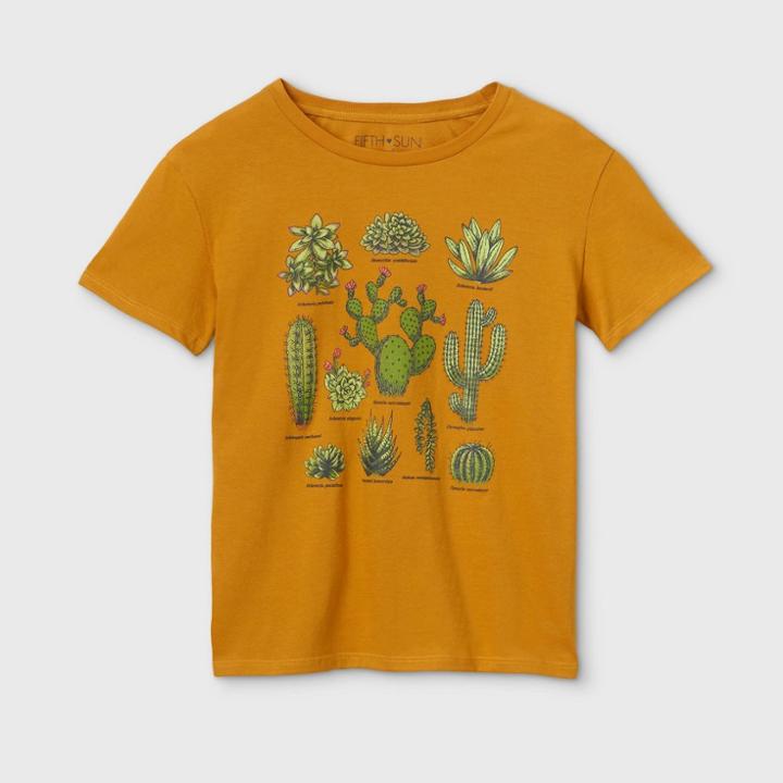 Fifth Sun Women's Cactus Short Sleeve Graphic T-shirt (juniors') - Gold S, Women's,
