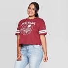 Women's Harry Potter Hogwarts Plus Size Short Sleeve Cropped T-shirt (juniors') - Garnet