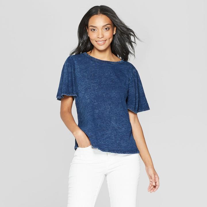 Women's Short Sleeve Scoop Neck - Universal Thread Indigo (blue)