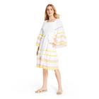 Women's Ric Rac Flare Sleeve Dress - Lisa Marie Fernandez For Target White/yellow Xxs