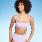 Juniors' Ribbed Daisy Bandeau Bikini Top - Xhilaration Lilac