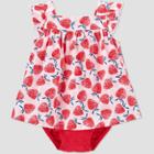 Baby Girls' Strawberry Sunsuit Romper - Just One You Made By Carter's Pink