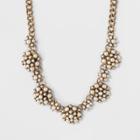 Target Women's Necklace With Metal Choker And Simulated Pearls - White