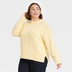 Women's Plus Size Crewneck Pullover Sweater - A New Day Yellow