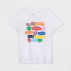 Ev Lgbt Pride Pride Gender Inclusive Toddler's Word Bubbles Short Sleeve Graphic T-shirt - White
