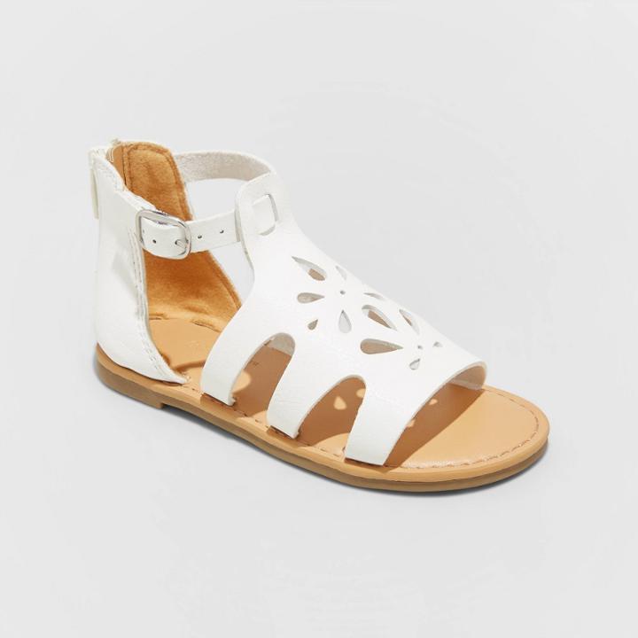 Toddler Girls' Gladiola Gladiator Sandals - Cat & Jack White 5, Toddler Girl's