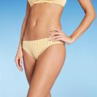 Women's Ribbed Bikini Bottom - Shade & Shore Spiced Yellow & White