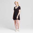 Women's T-shirt Dress With Neck Detail - Mossimo Supply Co. Black