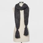 Women's Striped Chunky Oblong With Tassels Scarf - Universal Thread Gray