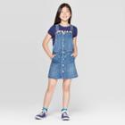 Girls' Jeans Pinafore - Cat & Jack Medium Wash