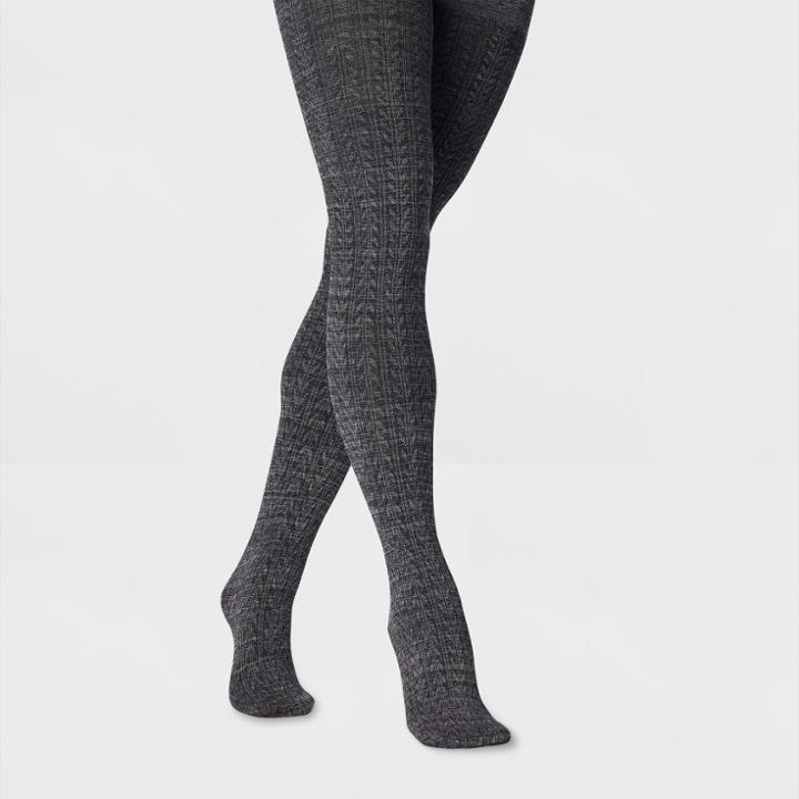 Women's Fleece Lined Tights - A New Day Black