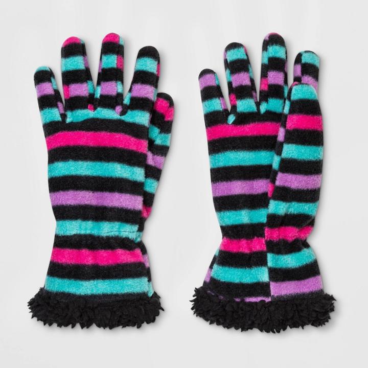 Girls' Stripe Fleece Gloves - Cat & Jack