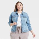 Women's Plus Size Denim Jacket - Ava & Viv Light Wash X,