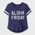 Grayson Social Girls' 'aloha Friday' Graphic Short Sleeve T-shirt - Blue