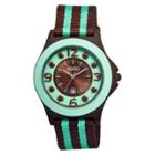 Women's Crayo Carnival Watch With Date Display And Two-tone Nylon Strap-brown/mint, Brown