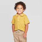 Toddler Boys' Specialty Jersey Short Sleeve Polo Shirt - Cat & Jack Heather Yellow
