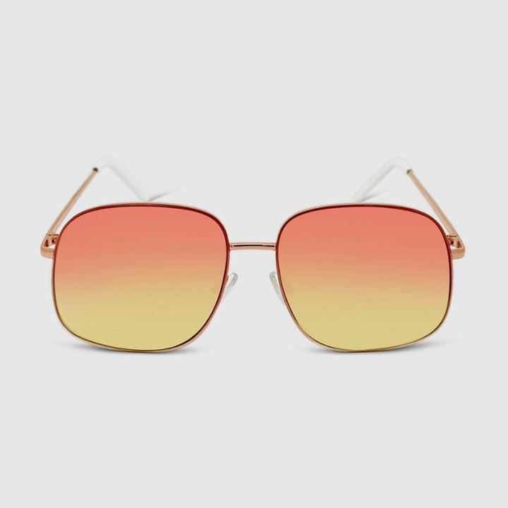 Women's Oversized Metal Sunglasses - Wild Fable Gold