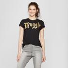 Women's Harry Potter Short Sleeve Muggle Gold Foil Graphic T-shirt (juniors') Black