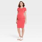 Short Sleeve T-shirt Maternity Dress - Isabel Maternity By Ingrid & Isabel Red