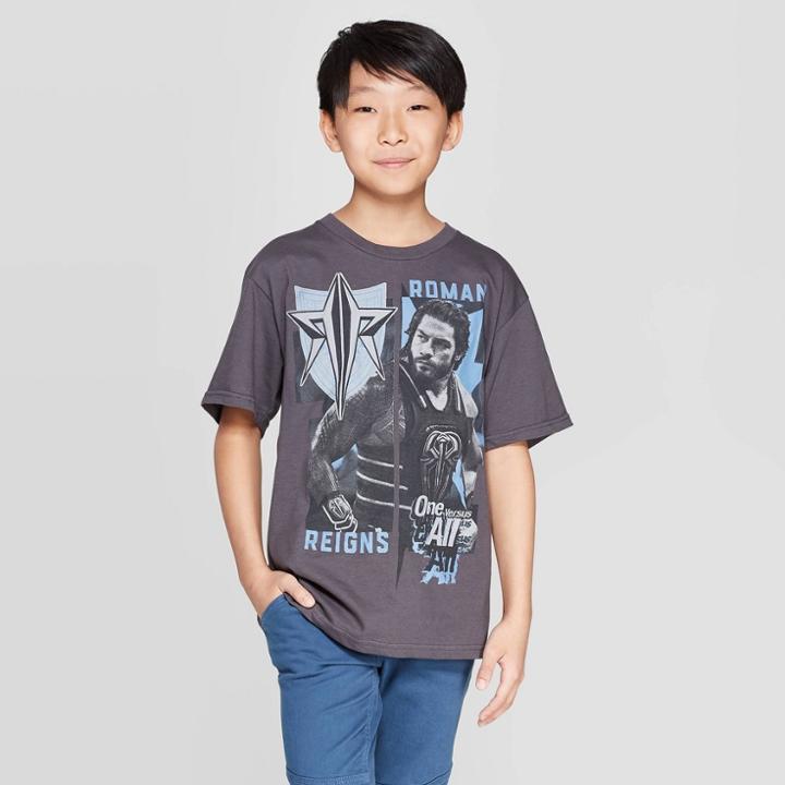 Boys' Wwe Roman Reigns Collage Short Sleeve T-shirt - Gray