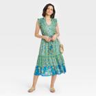 Women's Sleeveless Dress - Knox Rose Green Floral