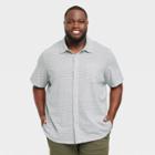 Men's Big & Tall Short Sleeve Knit Button-down Shirt - Goodfellow & Co Cement Gray