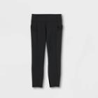 Girls' Side Pocket Cropped Leggings - All In Motion Black