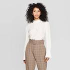 Women's Long Sleeve High Neck Blouse - A New Day White