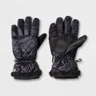 Women's Quilted Ski Glove With Faux Sherpa Spill - C9 Champion Black S/m One Size, Women's