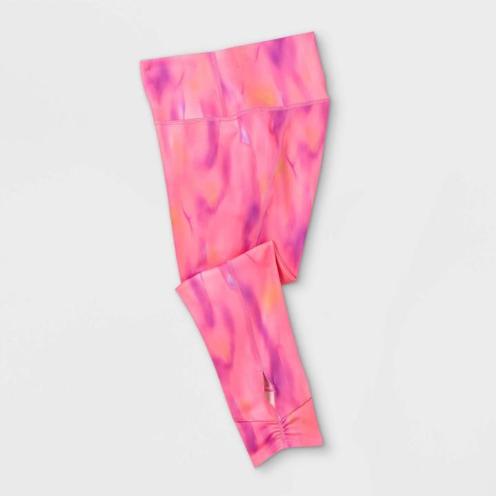 Girls' Keyhole Performance Capri Leggings - All In Motion Bright Pink
