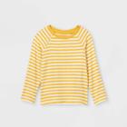 Toddler Girls' Striped Cozy Long Sleeve T-shirt - Cat & Jack Gold/cream