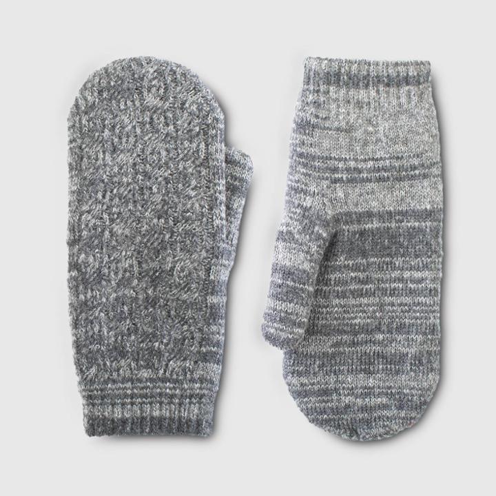 Isotoner Women's Recycled Knit Mittens - Gray