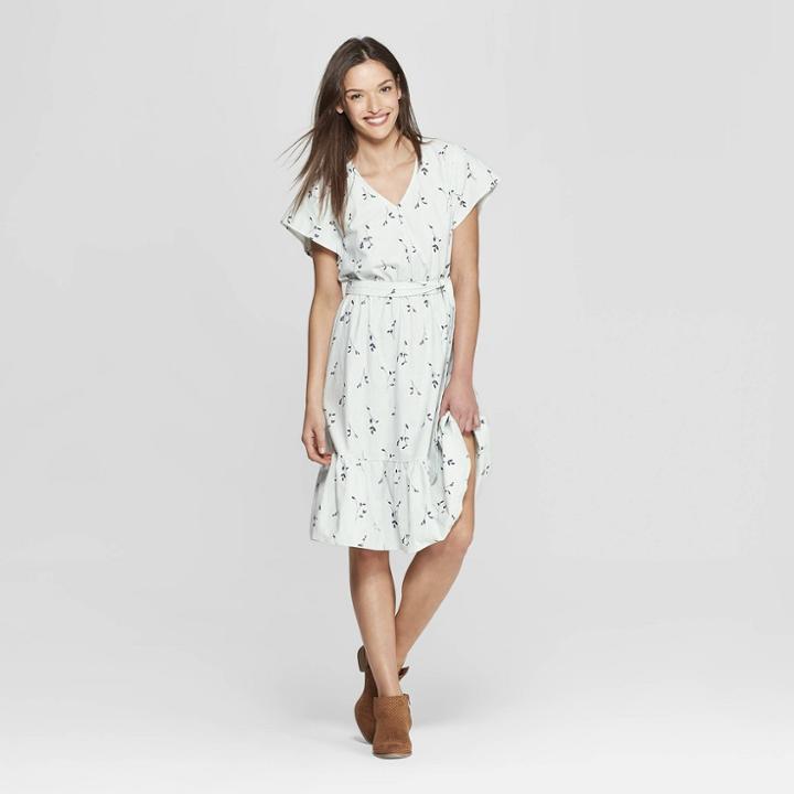 Women's Dolman Sleeve Floral Print Midi Dress - Universal Thread Blue