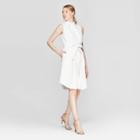 Women's Sleeveless Collared Front Button-down Shirtdress - Who What Wear White