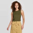 Women's Curved Hem Tank Top - A New Day Green