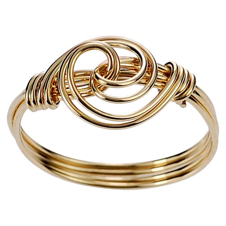Journee Collection Tressa Collection Handcrafted Swirl Knot Ring In Sterling Silver - Gold (8), Girl's, Bright Gold