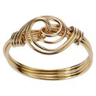 Journee Collection Tressa Collection Handcrafted Swirl Knot Ring In Sterling Silver - Gold (8), Girl's, Bright Gold