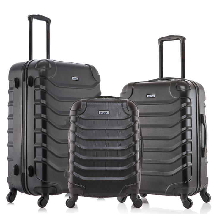 Inusa Endurance Lightweight Hardside Checked Spinner Luggage Set