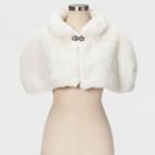 Women's Faux Fur With Broach Stole - Estee & Lilly Cream (ivory)