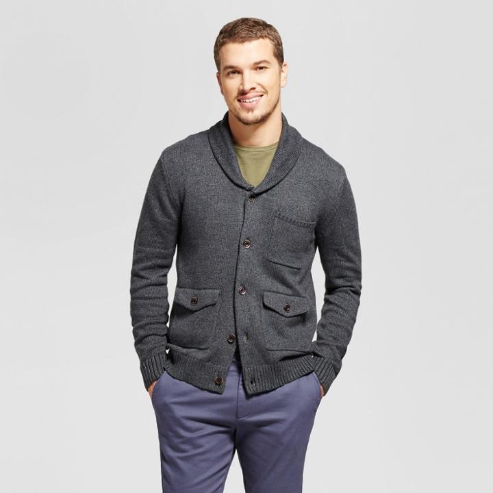 Men's Shawl Pocket Cardigan - Goodfellow & Co Charcoal