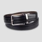 Men's 35mm Feather Edge Embossed Reversible Belt - Goodfellow & Co Black 3x,