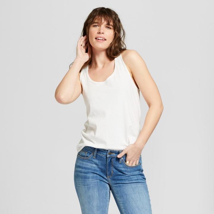 Women's Sensory Friendly Knit Tank Top - Universal Thread White
